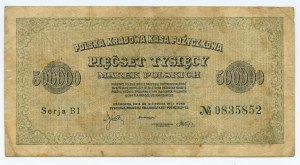 500 000 marks polonais 1923 - Série BI - 7 chiffres