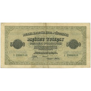 500.000 marek polskich 1923 - seria I - 7 cyfr
