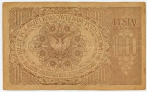 1000 marks polonais 1919 - numéro 651657 - La variété la plus rare.