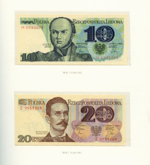 Polskie banknoty obiegowe z lat 1975-1996 - album z 16 banknotami