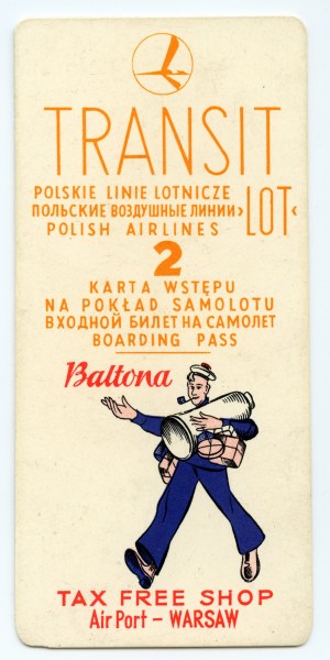 Baltona - Karta pokładowa LOT
