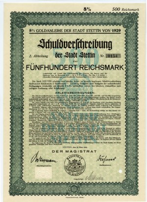 Stettino - 500 Reichsmark 1929