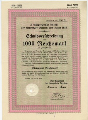 Breslau/Breslau - 1000 Reichsmark 1928