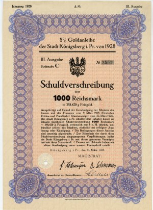 Königsberg - 1000 ríšskych mariek 1928