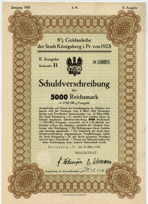 Königsberg - 5000 ríšskych mariek 1928