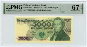 5.000 PLN 1982 - Serie CE - PMG 67 EPQ