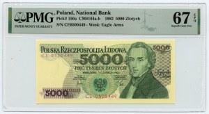 5,000 zloty 1982 - CE series - PMG 67 EPQ