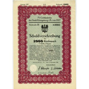 Königsberg - 2000 říšských marek 1926
