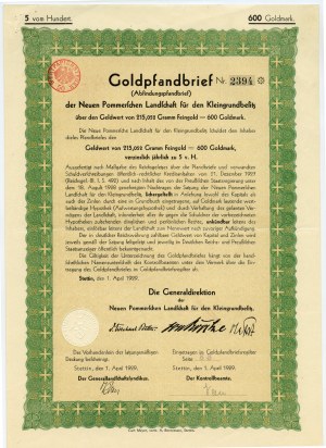 Stettino - 600 marchi d'oro 1929