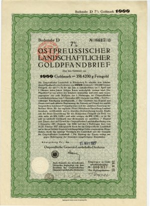 Königsberg - 1000 zlatých 1927