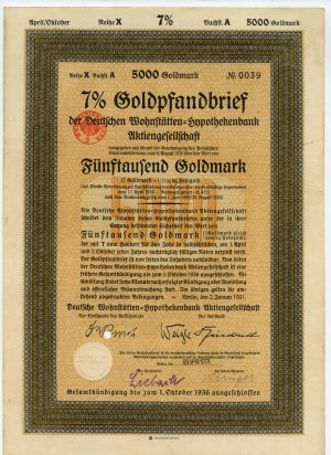 Berlino - 5000 marchi d'oro 1931