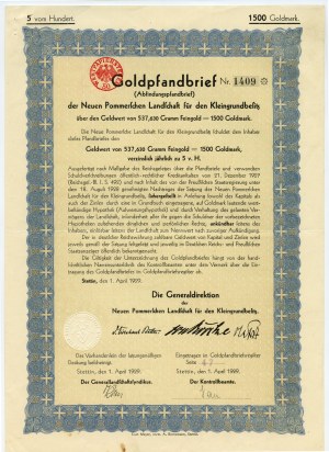 Štetín - 1500 zlatých 1929