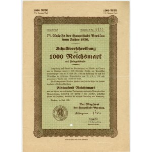 Wrocław/Breslau - 1000 Reichsmark 1926