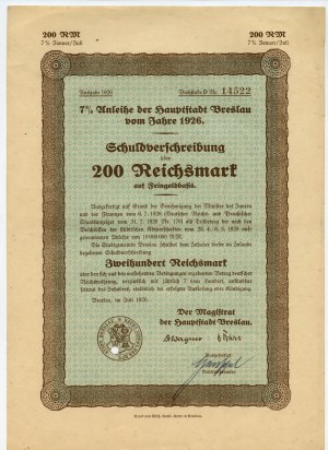 Wrocław/Breslau - 200 Reichsmark 1926