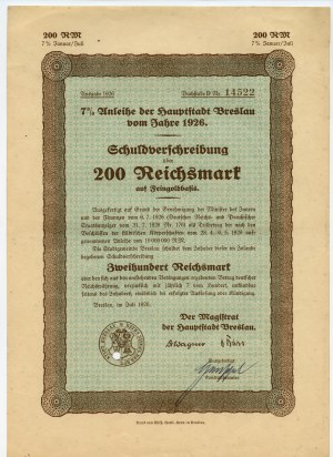 Breslau/Breslau - 200 Reichsmark 1926
