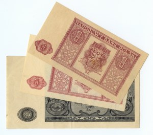 1-5 oro 1946 - set di 3 pezzi