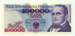 100 000 zlotých 1993 - séria AD 4205965