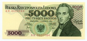 5000 złotych 1982 - seria BW 0600984
