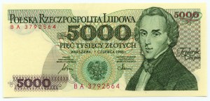 5000 zloty 1986 - Série BA 3792564