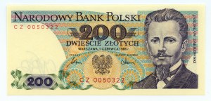 200 zlotých 1986 - Série CZ 0050322