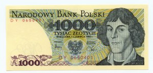 1000 zloty 1982 - série DY 0650401