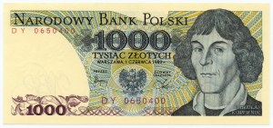 1 000 zloty 1982 - série DY