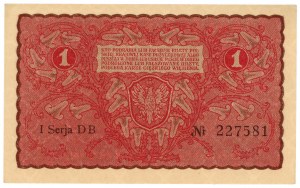 1 poľská značka 1919 - 1. séria DB