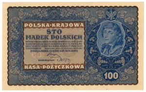 100 polnische Mark 1919 - IJ Serie X