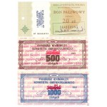 Fundusz Wyborczy Komitetu Obywatelskiego - 500 złotych 1989 - zestaw 2 bonów oraz Bon paliwowy o wartości 20 złotych