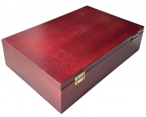 Wooden box for coins, banknotes