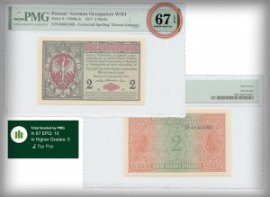 2 marchi polacchi 1916 - Generale - PMG 67 EPQ