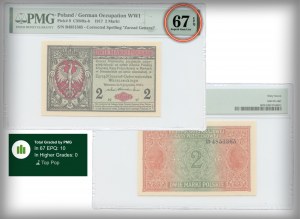 2 polnische Marken 1916 - Allgemein - PMG 67 EPQ