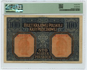 100 Polnische Mark 1916 - jenerał Serie A - 7 Ziffern - PMG 25