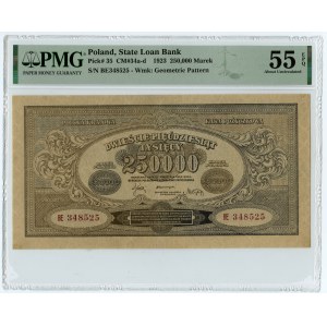 250.000 marek polskich 1923 - seria BE - PMG 55 EPQ