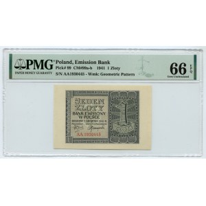 1 złoty 1941 - seria AA - PMG 66 EPQ