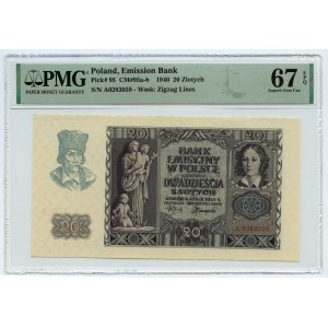 20 złotych 1940 - seria A - PMG 67 EPQ