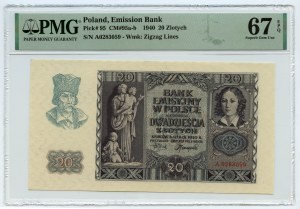 20 zloty 1940 - Série A - PMG 67 EPQ