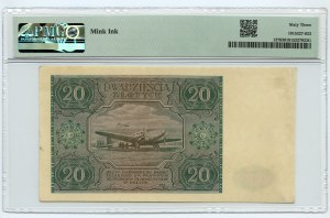 20 zloty 1946 - Série A - PMG 63