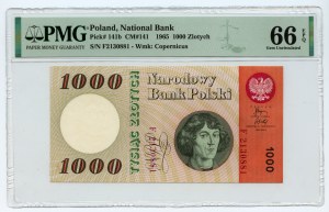 1000 zloty 1965 - Serie F - PMG 66 EPQ