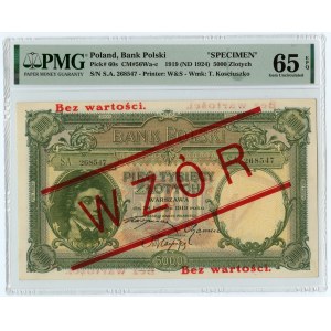 5000 złotych 1919 - seria S.A. - WZÓR - PMG 65 EPQ