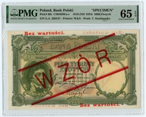 5000 zloty 1919 - Serie S.A. - DESIGN - PMG 65 EPQ