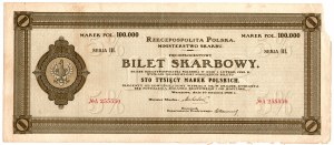Biglietto fiscale 10.01.1922 - Serie III, 100.000 MP, n. A 255550