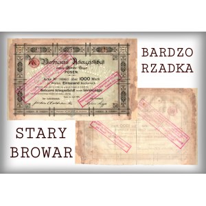 Browary Huggera w Poznaniu (Stary Browar), Posen 1895 - 1000 mkp. RZADKOŚĆ