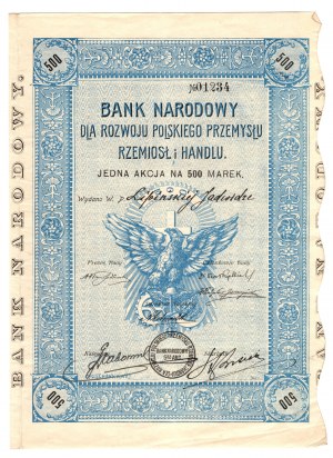 Banque nationale pour le développement de l'artisanat et du commerce polonais - 500 marks polonais, numéro intéressant 01234