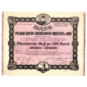 Bank Polskich Kupców… W Łodzi Em. IV - 50 x 500 marek polskich
