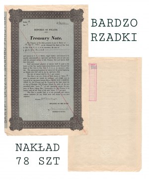 Bon Skarbu Państwa 4,25 % 1937, - 45 000 $ seria A nr 7 - BARDZO RZADKI