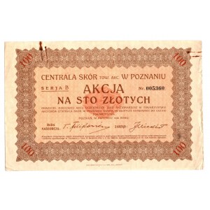 Centrala Skór w Poznaniu, 100 złotych 1926