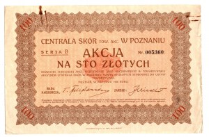 Kožedělná centrála Poznaň, 100 zl 04.1926
