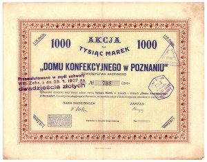 House of Confectionery in Poznań 1,000 Marks - Issue I. and II.