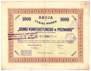 House of Confectionery in Poznań 1000 Marks - issue I. and II.